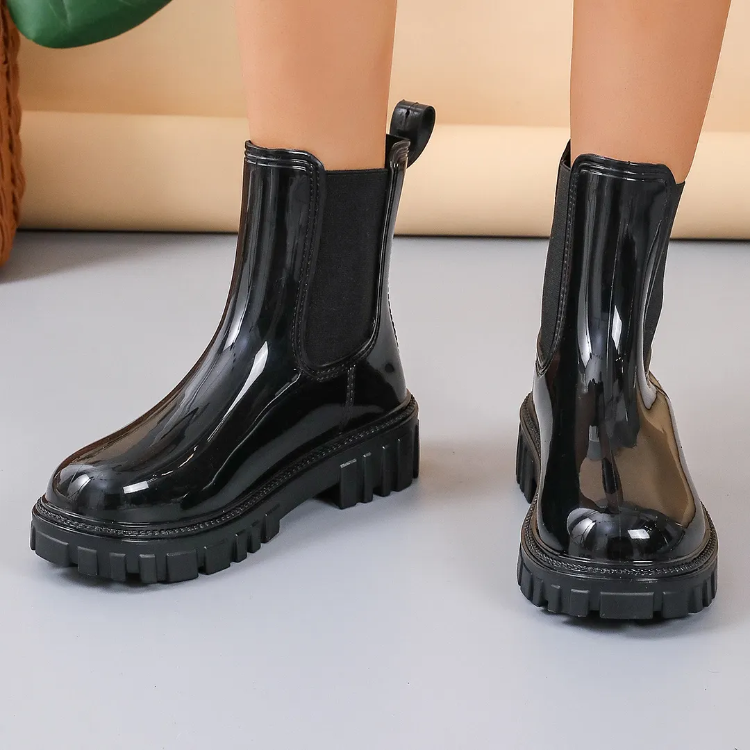 Churchf Churchf New Stylish Round-Headed Chelsea Ankle Boots Match Women's Martens