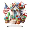>SALE<American Flag Special Shape Diamond Painting Desktop Home Ornament (House 4)