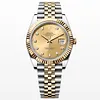 Rolex DateJust 41mm Two Tone Yellow Gold on Jubilee with Gold Dial Diamond Numerals Super clone