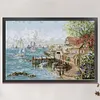>SALE<Full Embroidery Cotton Thread 14CT Counted Mariner Harbor Cross Stitch75x52cm