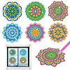6 PCS Gem Art DIY Craft Kits Mandala Diamond Painting Window Stickers Kit