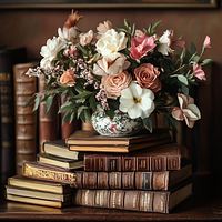 Floral Bookshelf - Diamond Painting