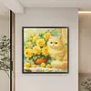 (US Local)Rose Cat-14CT Stamped Cross Stitch Kit(61x61cm)
