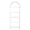 [US Local Warehouse] 5-Tier Acrylic Arched Bookshelf Modern Style Clear Bookcase Open Display Bookshelf for Home Office Living Room Kitchen Bedroom 11.81x23.62x65.35in Easy Assembly