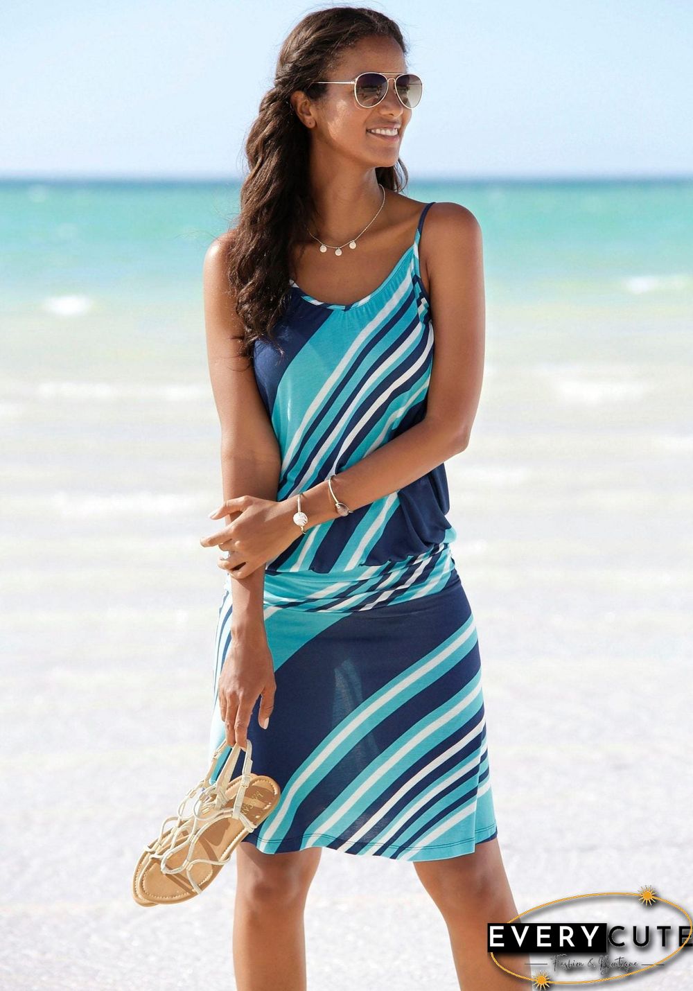 Wave Pattern Loose Dress Black Dresses