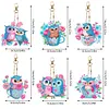 6Pcs DIY Diamond Painting Owl Keychain