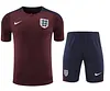 2024 England pre-match training Wine Red Shirt+Shorts 1:1 Thai Quality