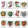 (US Local)12pcs Christmas Gifts Diamond Painting Keychains Kit DIY Diamond Art Charms