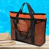2-in-1 Mesh Beach Bag Large Beach Tote Bag Swimming Pool Travel Bag for Women