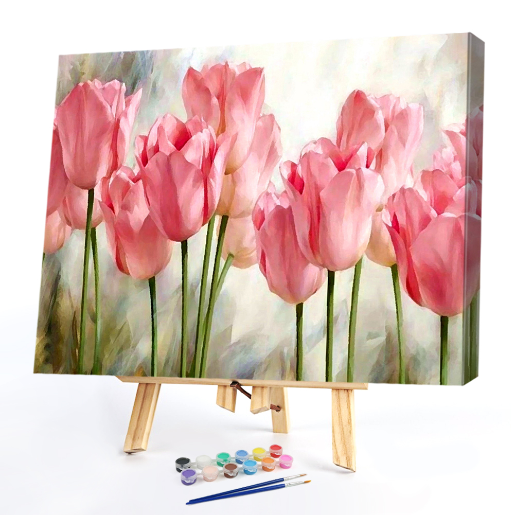 Pink Picasso Flower - Paint by Numbers Acrylic Painting -30*40cm/40*50cm