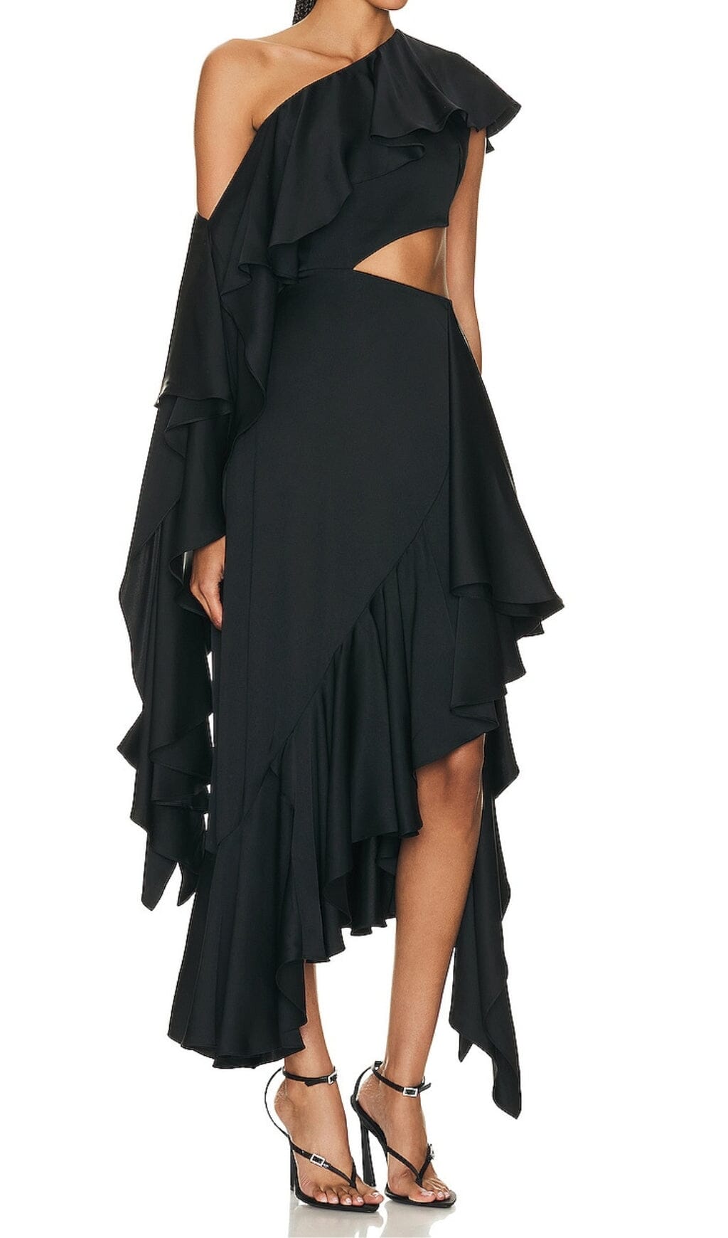 Fashionslee WomenRuffles Asymmetrical Maxi Dress