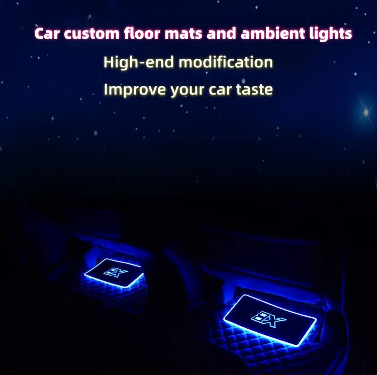 Car modified LED floor mat ambient light