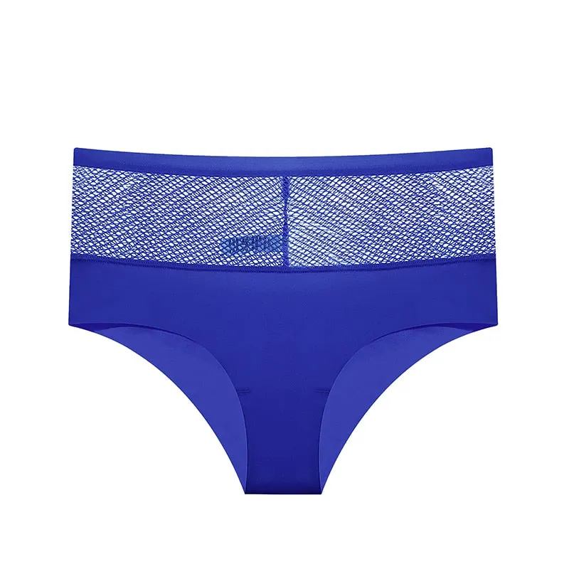 Sexy Mesh Women Panties High Rise Ladies Briefs Seamless Underwear Breathable Underpants Female Hollow Out Perspective Lingerie