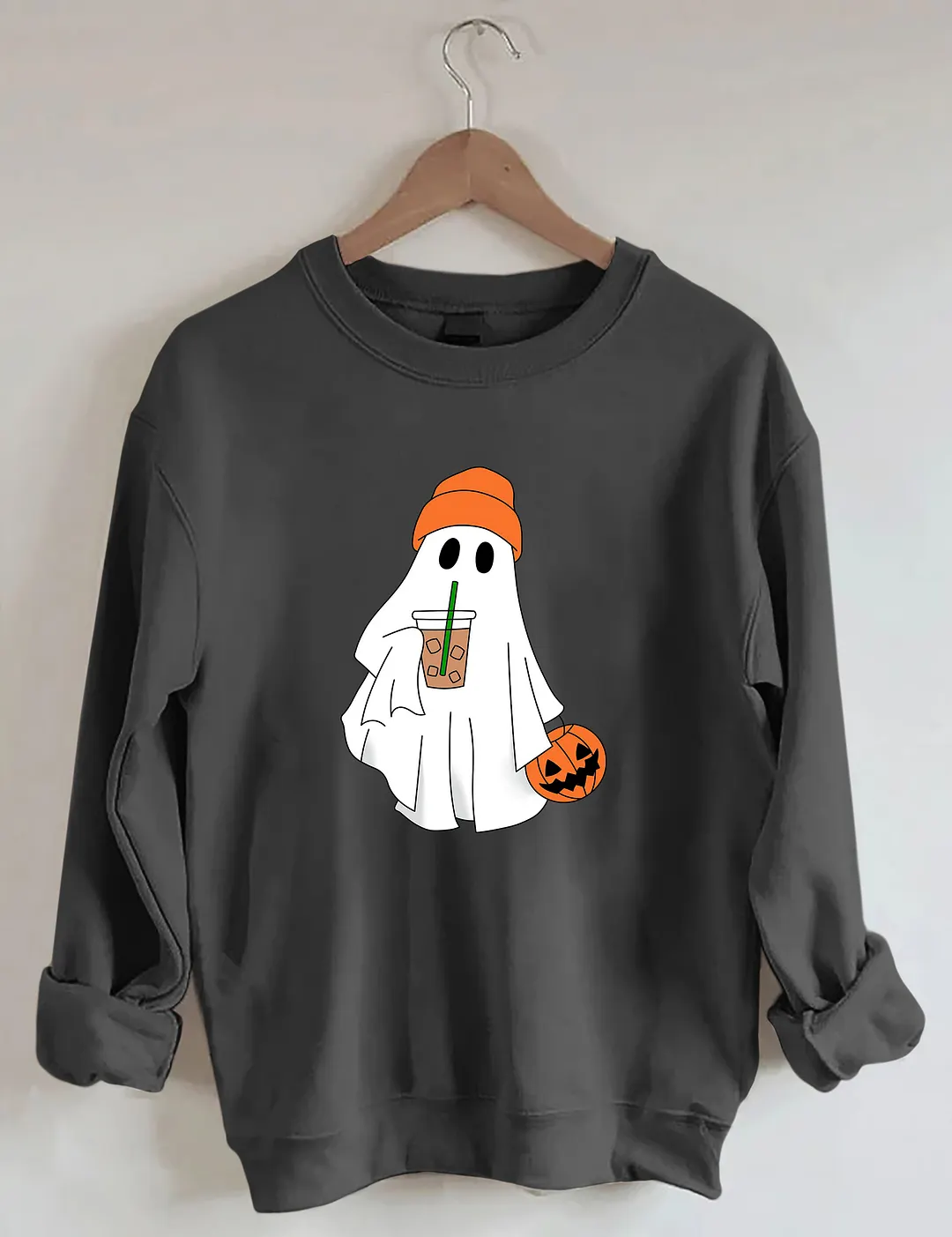 Cute Ghost Drinking Coffee Sweatshirt