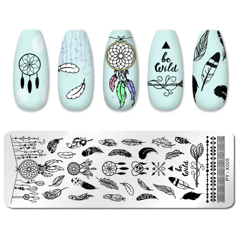 PICT YOU Nail Stamping Plates Marble Texture Animal Flower Snake Christmas Theme Image 12*6cm Template Mold Nail Art Stencil-Nail Inspo