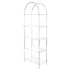 [US Local Warehouse] 5-Tier Acrylic Arched Bookshelf Modern Style Clear Bookcase Open Display Bookshelf for Home Office Living Room Kitchen Bedroom 11.81x23.62x65.35in Easy Assembly