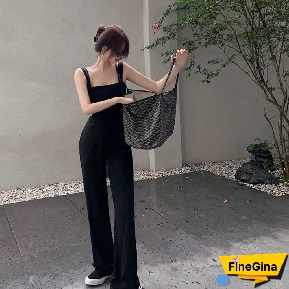 Summer Korean Elegant Jumpsuits New Slim Black High Street Designer Women Outfit Cut Out Chic Casual Beach Party Jumpsuits