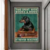 Time Spent With Books&Dogs It Never Wasted-11CT Stamped Cross Stitch 40*60cm(Big Size)