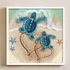 (Stamped/Counted) Beach Turtle - 11CT Cross Stitch 40*40cm/15.75*15.75in