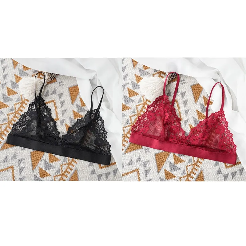 1/2 Pcs Sexy Bra For Woman Lace Thin Underwear Female Unlined Transparent Bras For Women Lace Sexy Lingerie Bralette 2021