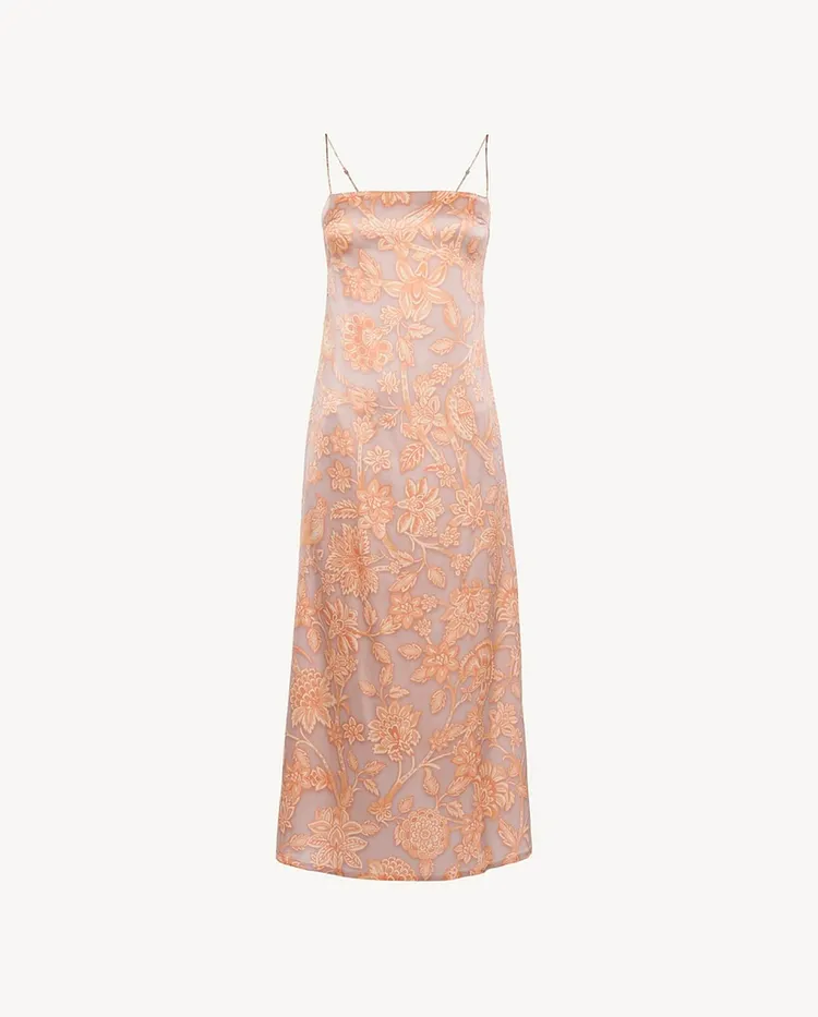 Lace Pink Silk Satin Nightdress
