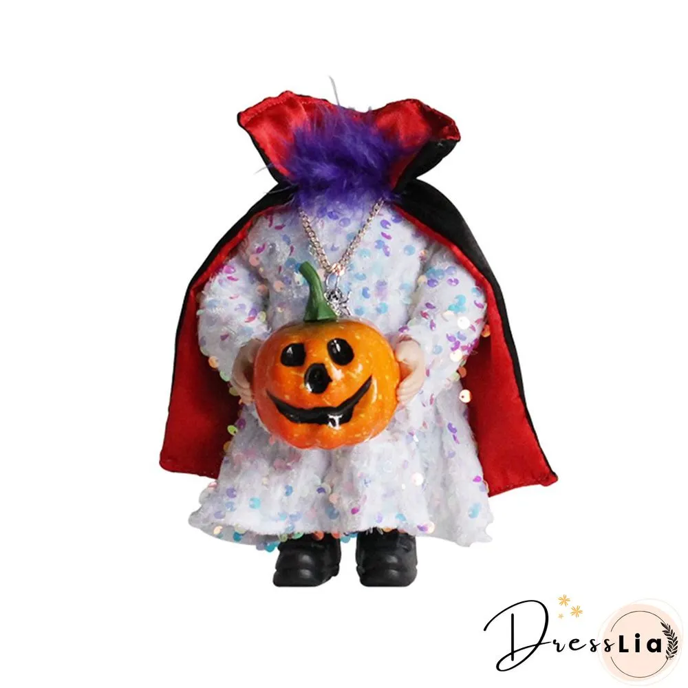Unique Vampire Gnome Doll With Pumpkin For Halloween Gift And Decoration