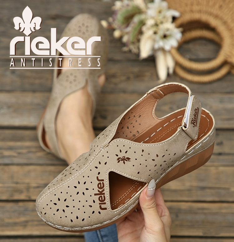 Rieker&reg; ortop&eacute;d massz&aacute;zscipő t&eacute;pőz&aacute;rral, l&eacute;g&aacute;teresztő szerkezettel &eacute;s k&eacute;nyelmes talpbet&eacute;ttel.