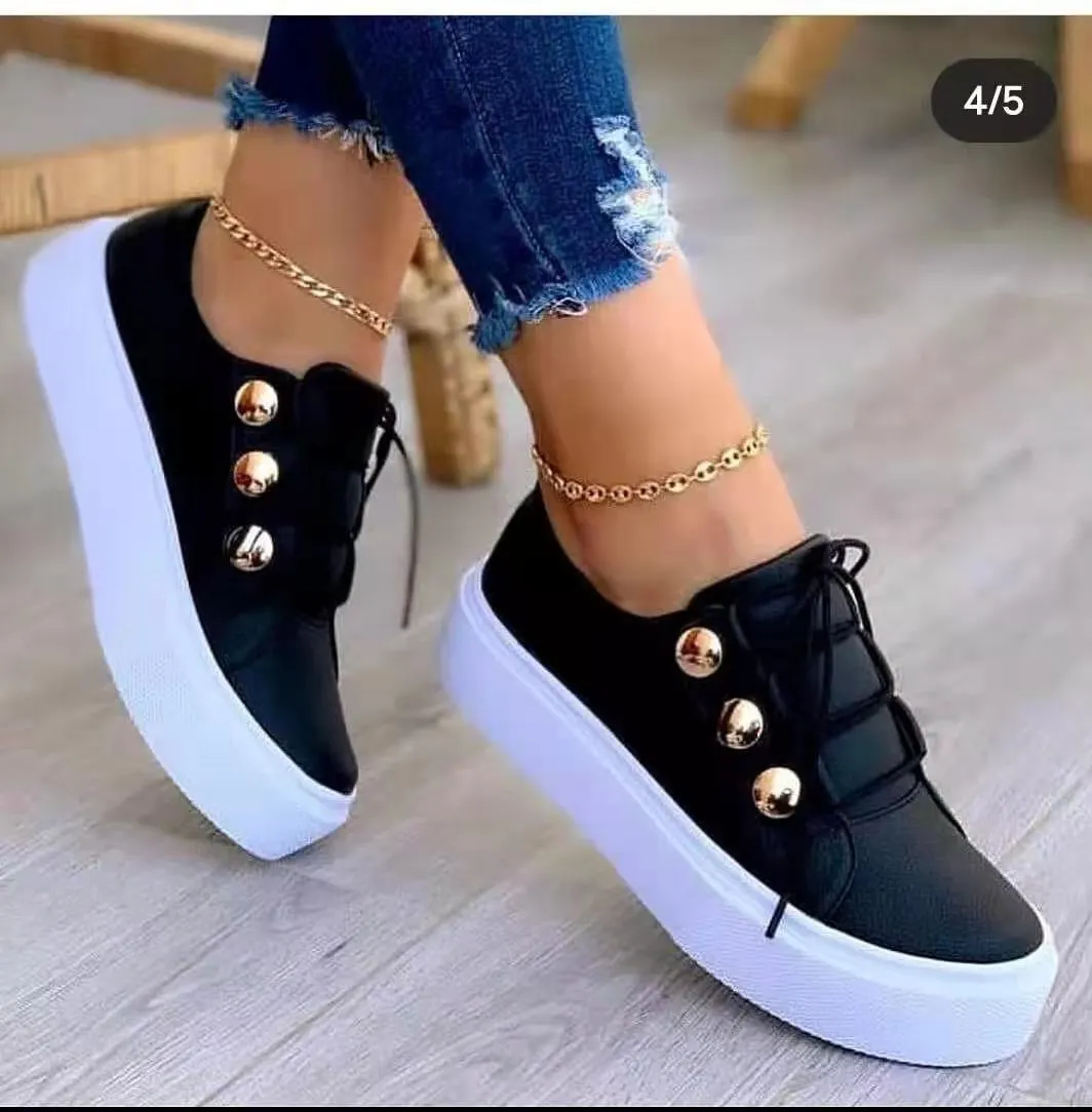 Shoes Women Sneakers White Round Head Platform Causal  Sports Student Cute Pink Girl Lolita Fashion Flats 2021 Spring