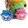 2Pcs Pink Blue Cat Bead Cross Stitch Keychain Kit Mosaic Bead Embroidery Keyring