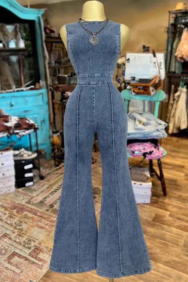 Casual Sleeveless Hollow Strap Jumpsuit-0520