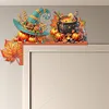 (US Local)Autumn Pumpkin Diamond Art Door Right Angle Sign for Indoor Outdoor Wall