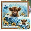 (Stamped/Counted) Bathing Yak And Sunflower-11CT Cross Stitch 40*40cm/15.75*15.75in