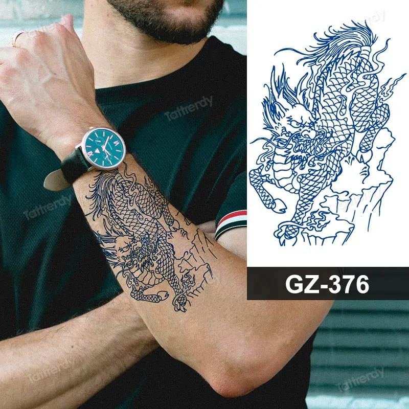 juice long lasting tatto sticker wings angel moon sun compass dragon fake tattoo waterproof transfer tatouage temporaire femme
