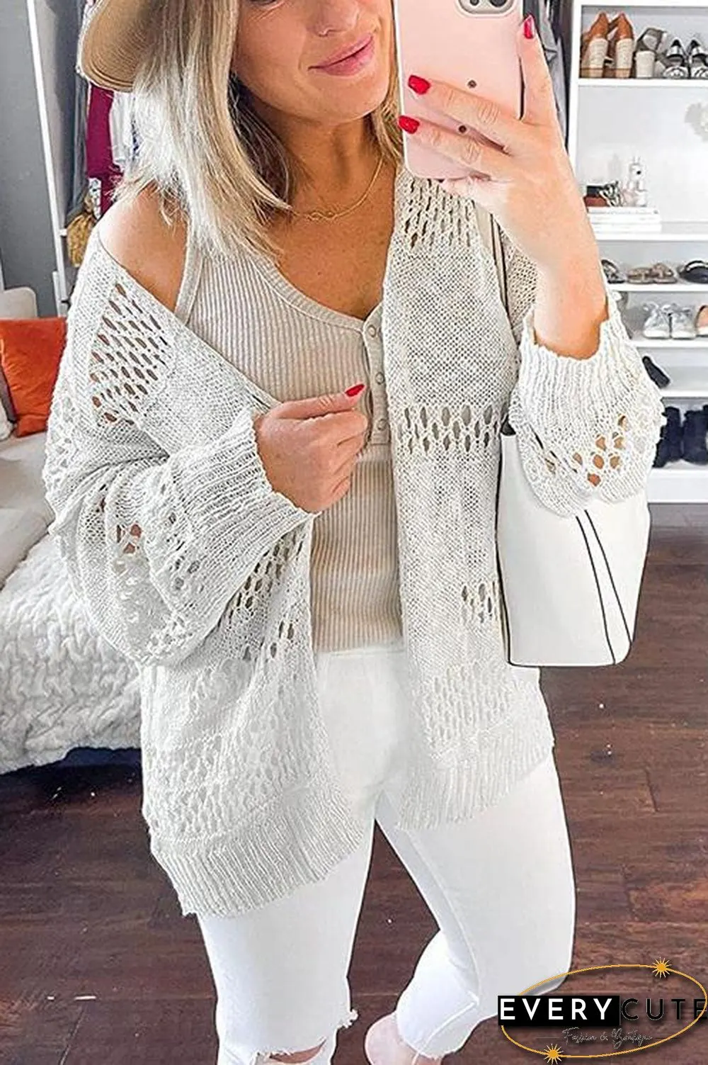 Crochet Knit Loose Cardigan