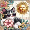 Multistyle Peinture Diamant De Forme Sp&eacute;ciale Repr&eacute;sentant Un Chien Une Vache Et Un Chat Amusants - 30 X 30 CM