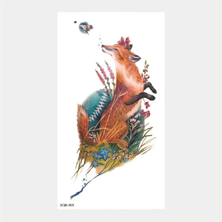 Sdrawing Temporary Tattoo Stickers Animal Tiger Lion Wolf Head Domineering Half Arm Big Picture Water Transfer Tatto Sticker