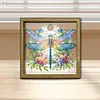 Diamond Painting Wooden Double-Sided Dragonfly Ornaments Kit with Photo Frame Desktop