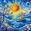 Diamond Painting-DIY Full Round Drill Ocean Sailing(40x40cm)