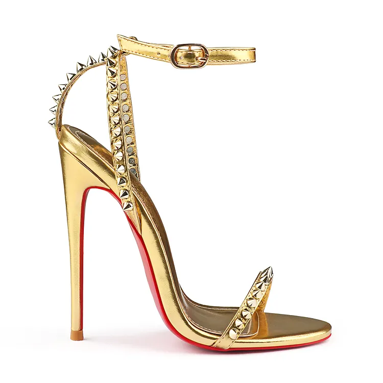 100mm/120mm Women's High Heels Rivets Party Matte Red Bottom Sandals VOCOSI VOCOSI