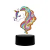 5D DIY Diamond Painting 7 Color Night Light Lamp Home Decoration Ornament Gift Kit(Unicorn)