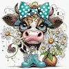 Multistyle Peinture Diamant De Forme Sp&eacute;ciale Repr&eacute;sentant Un Chien Une Vache Et Un Chat Amusants - 30 X 30 CM