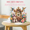 (US Local)Acrylic Special Shape Flower Bird Diamond Painting Clock Ornaments Kit