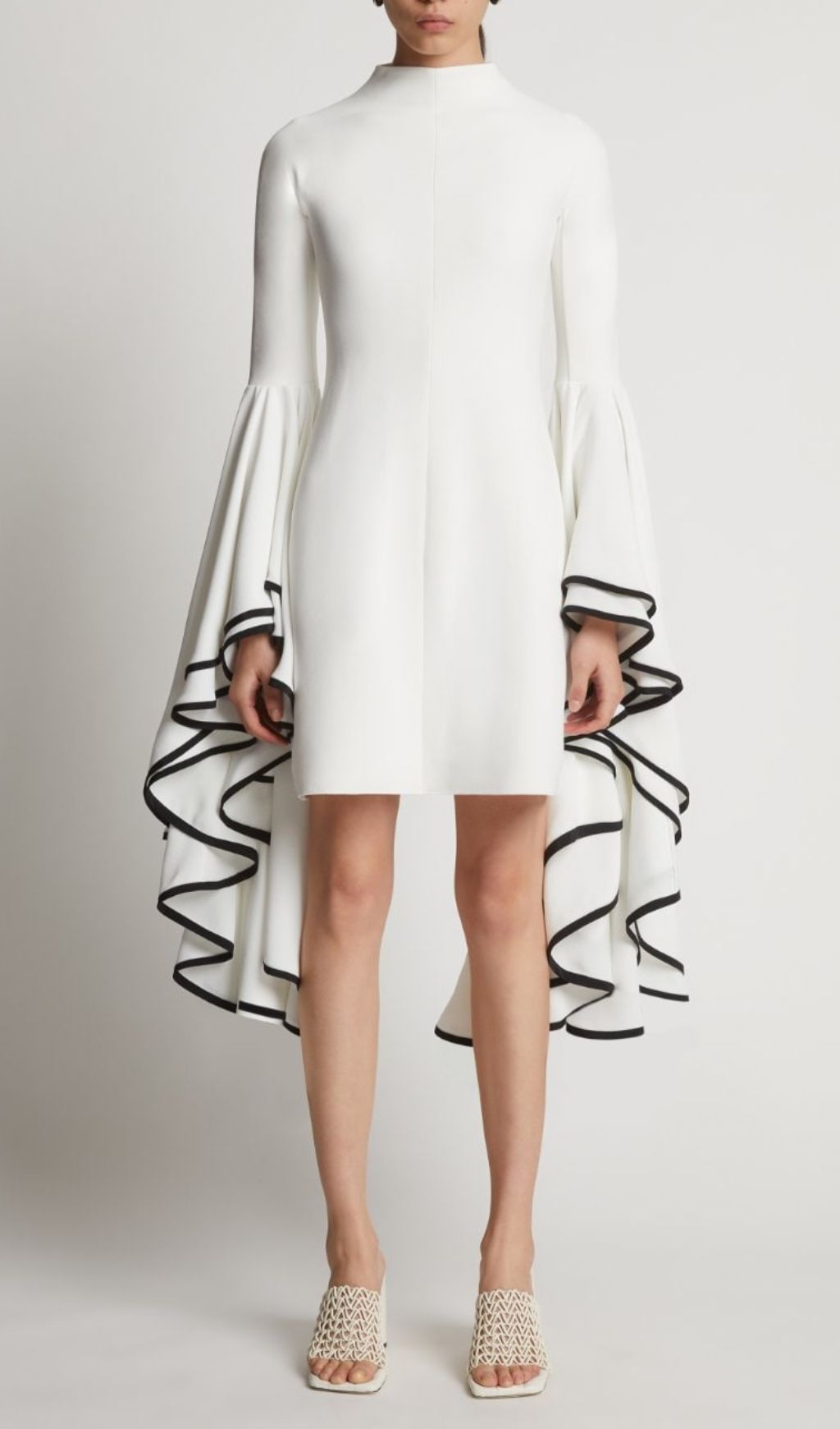 Fashionslee WomenRuffled Sleeve Mini Dress In White