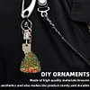 (US Local)6PCS  Christmas Tree DIY Diamond Painting Keychain Diamond Art Keyrings