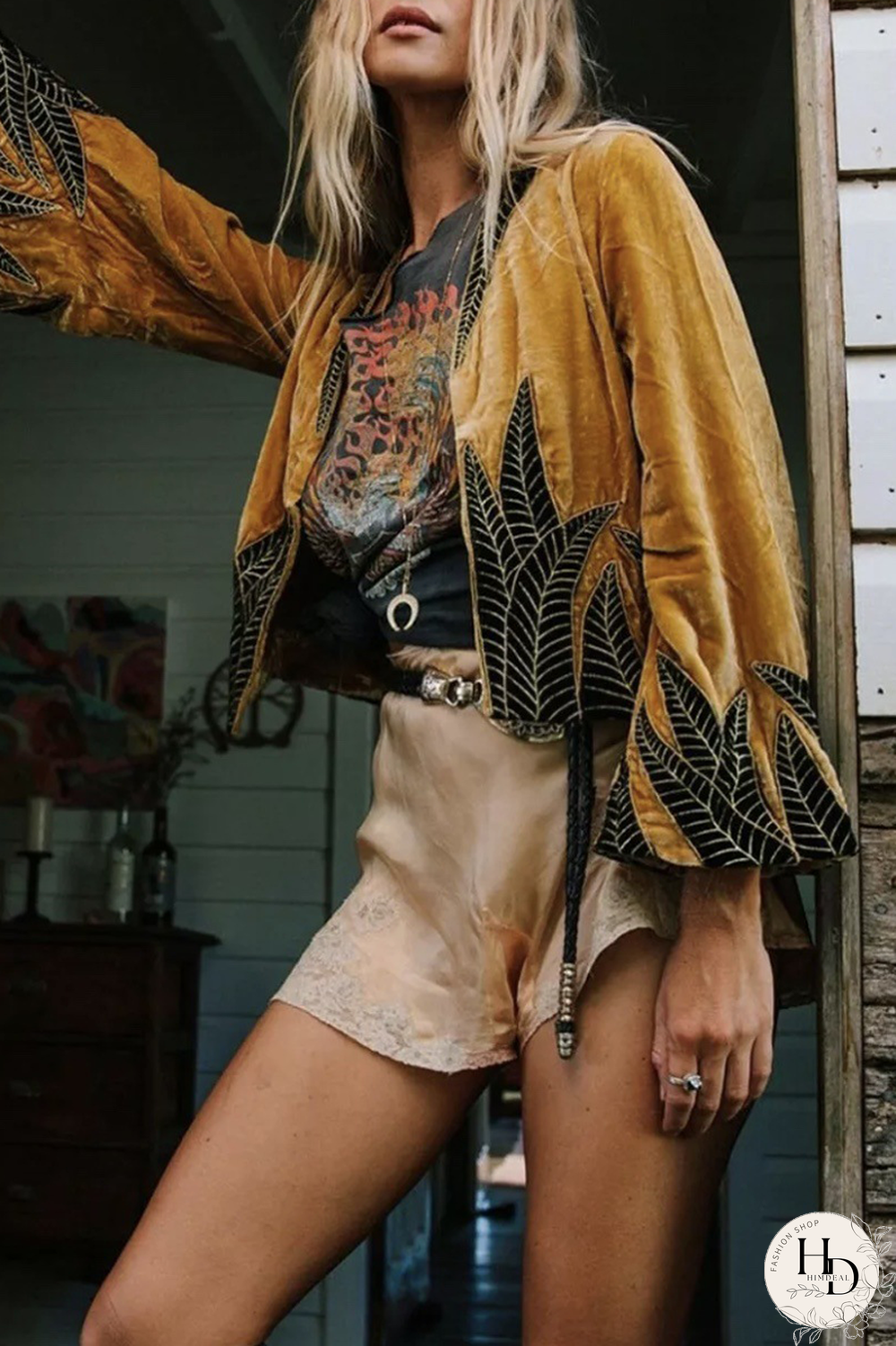 Casual Print Split Joint Cardigan Collar Outerwear
