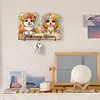  DIY Crafts Wooden Dog & Flower Diamond Painting Art Craft Wall Hooks Kit