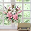(US Local)Cross Rose Theme   DIY Diamond Art Pendant Wall Decor for Home & Windows