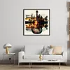 (Stamped/Counted) Guitar Landscape Silhouette-11CT/14CT Cross Stitch 40*40cm
