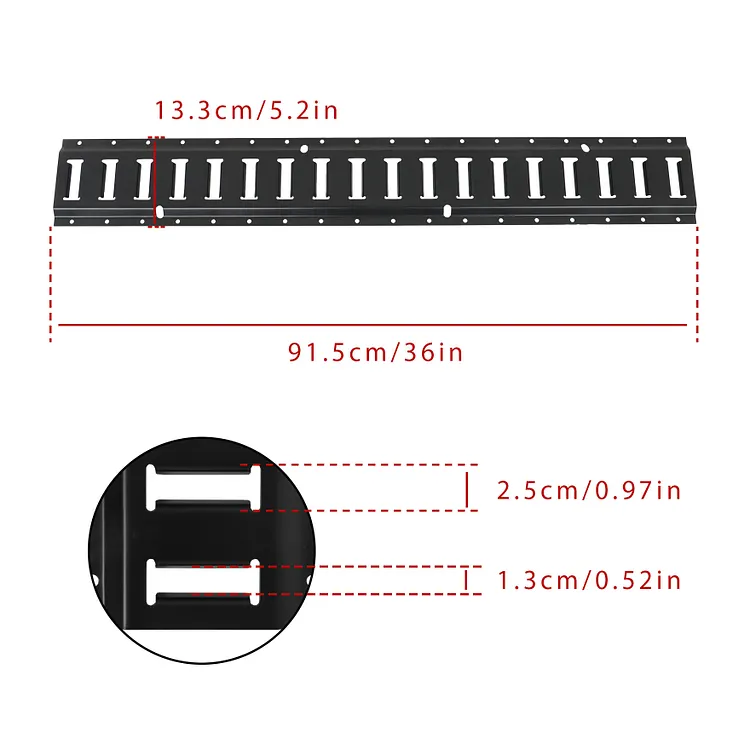 SEBLAFF Black E Track 3 Ft Tie Down Bar Rail Kit 4-Pack Loads Up to 2,000 Lbs Replacement for Fixing Garages Vans Trailers Motorcycle Tie Downs ATV Mountings