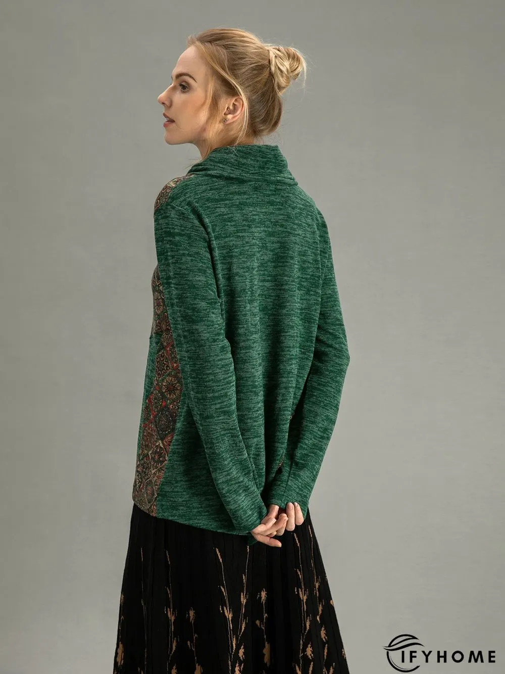 Cowl Neck Ethnic Casual Tunic Top | IFYHOME
